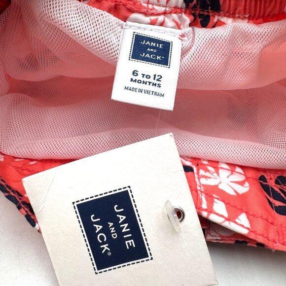 Janie and Jack baby boy size 6-12 months Palm Tree swim trunks NWT - Picture 5 of 7